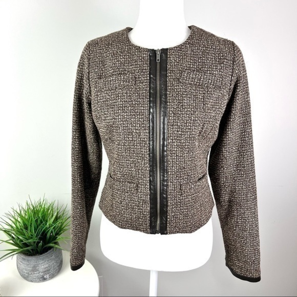 Mossimo Blazer Jacket womens brown full zip size small - Picture 1 of 9